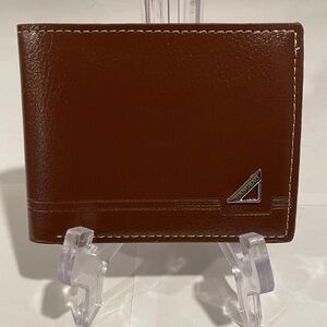 Sleek Brown Faux Leather Mens Wallet NWOT